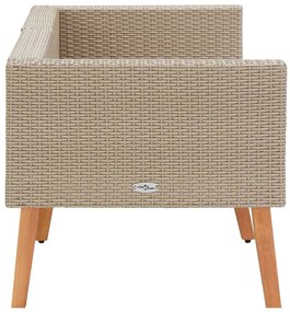 Divano da giardino a 2 posti con cuscini in polyrattan beige