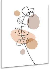 Quadro su tela – Foglia minimalista su sfondo bianco No1
