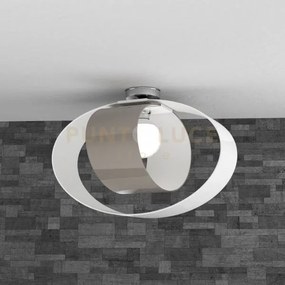 Lap plafoniera d.52 cm 1 luce attacco e27 tortora in vetro