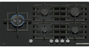 Serie 6 PPM9A6I40 Piano cottura a gas 90 cm 5 fuochi Vetro Nero. Colore del prodotto: Nero, Posizionamento dell'apparecchio: Da incasso, Dimensione