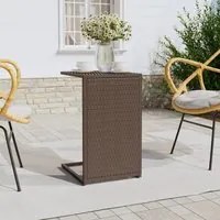 Tavolino a C Marrone 40x35x60 cm in Polyrattan 319407