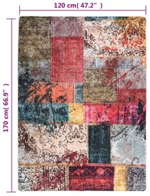 Tappeto Lavabile Patchwork Multicolore 120x170 cm Antiscivolo