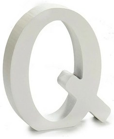 Lettera Q Legno Bianco (2 x 16 x 14,5 cm) (24 Unità)