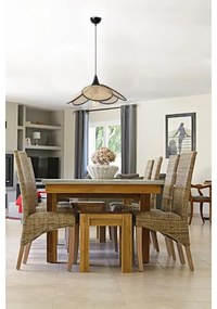 Lampadario a sospensione con cavo FUME 1xE27/40W/230V, diam. 45 cm, nero/beige