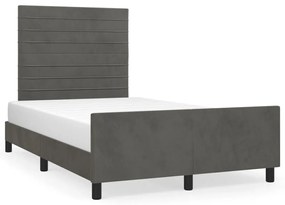 Giroletto Senza Materasso Grigio Scuro 120x190 Cm Velluto /