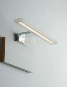 Applique led aqa cromo fissaggio parete e specchio 8w 820lm 4000k i...