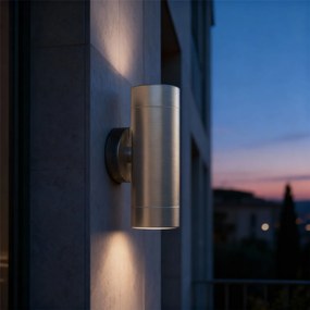 Applique Cilindrica Bidirezionale IP65 GU10 Inox Colore Inox