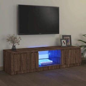 Mobile Porta Tv Con Luci Led Rovere Marrone 140x40x35,5 Cm /