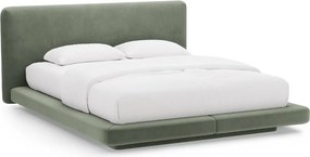 Letto matrimoniale imbottito verde 180x200 cm Linea – Micadoni
