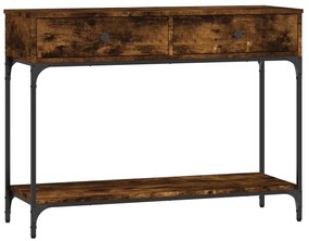 Tavolino consolle rovere fumo 100x34,5x75cm legno multistrato