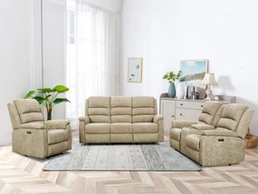 Poltrona relax elettrica in Tessuto  Tortora - NEVERS