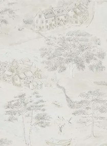 Landschaft Tapete Sea Houses von Sanderson - Chalk/ Silver