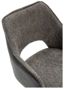 Set di sedie da pranzo grigia in imbottito con braccioli 2 pz Mariel – Marckeric