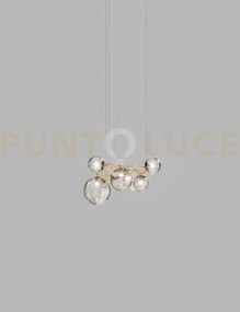 Puppet ring sospensione 7 cristallo trasparente oro satinato 7 luci...