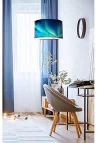 Duolla - Lampadario a sospensione con filo PRINT M 1xE27/40W/230V diametro 35 cm turchese