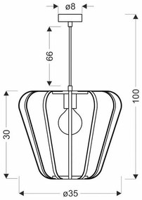 Apparecchio a sospensione in metallo nero ø 35 cm Jonas - Candellux Lighting