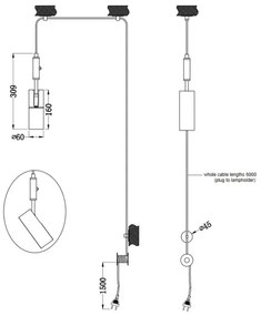 Trio - Lampadario a sospensione con filo CARLA 1xGU10/35W/230V