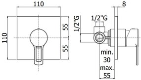 Paffoni West Ws010 Miscelatore doccia Incasso con Piastra Abs Cromo