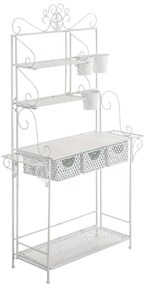 Pflanzregal Shine Xl İn Ferro Battuto: Stile Elegante Per Le Tue Piante / Antik Weiß