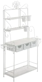 Pflanzregal Shine Xl İn Ferro Battuto: Stile Elegante Per Le Tue Piante / Antik Weiß