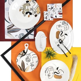 Piatto da portata in ceramica , 38 x 27,5 cm Face to Grey - VDE Tivoli 1996