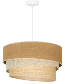 Duolla - Lampadario a sospensione con filo YUTE TRIO 1xE27/15W/230V diametro 45 cm marrone/grigio/beige