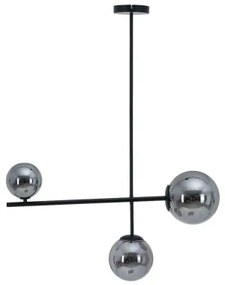 Lampadario Ø 14 cm 70 x 18 x 90 cm Cristallo Nero Metallo