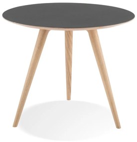 Tavolino in legno di quercia con piano nero , ⌀ 55 cm Arp - Gazzda