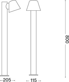 Ideal Lux - Lampada da esterno GAS 1xGU10/35W/230V 80 cm IP43 marrone