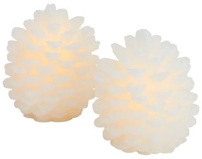 Decorazione natalizia luminosa bianca 2 pz ø 8 cm Clara – Sirius