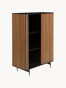 Credenza alta con anta scorrevole e frontale scanalato Linea