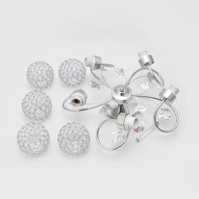 Lampadario a plafone SOPHIA 5xE27/15W/230V cromo lucido/limpido