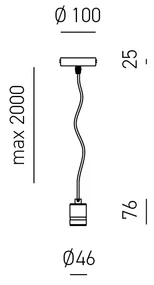 Sospensione Industrial Flash Metallo Bianco Satinato E Stoffa Bianca 1 Luce E27