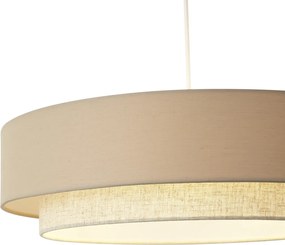 Lampada a sospensione moderna beige con naturale 50cm 3 luci - Drum Duo