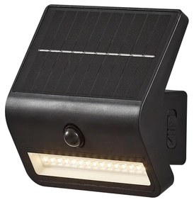 Applique da esterno nera con LED IP54 con sensore di movimento solare - Floody