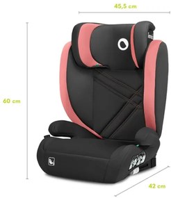 Lionelo - Seggiolino auto HUGO i-Dimensioni 100-150 cm nero/rosa