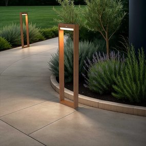 Paletto da giardino Solare Corten con Sensore di Mov. 80cm serie VELA Colore Bianco Naturale 4.000K