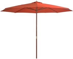 Ombrellone Da Esterni Con Palo İn Legno 350 Cm Terracotta /
