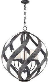 Lampadario Per Esterno Nordico Blacksmith Acciaio Nero Antico Vetro 5 Luci E14