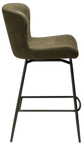 Sgabello da bar color kaki imbottito (altezza della seduta 67,5 cm) Glam – DAN-FORM Denmark