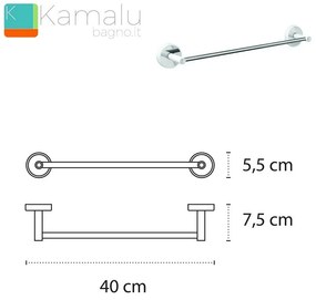 Kamalu - portasalvietta barra 40cm colore bianco linea kaman lefo-60