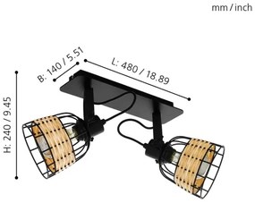 Eglo 43325 - Luce Spot ANWICK 1 2xE27/40W/230V