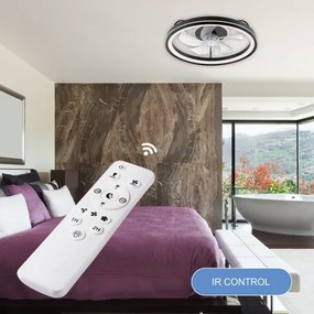 Plafoniera LED con ventilatore FARGO LED/37W/230V nero + +TC