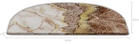 Gradini per scale in colore marrone chiaro-crema in set da 16 pezzi 20x65 cm Golden Marble - Vitaus