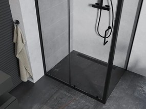 Mexen Apia cabina doccia scorrevole 100 x 90 cm, trasparente, nera - 840-100-090-70-00