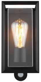Globo 31982SS -Applique da esterno con sensore LOGANA 1xE27/60W/230V IP44 nero