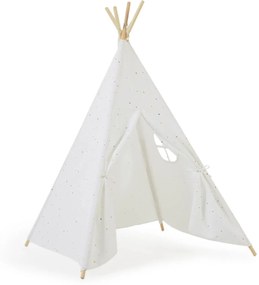 Kave Home - Tipi Miris 100% cotone multicolore e gambe in legno massello di pino