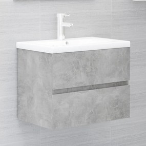 Mobile Lavabo Grigio Cemento 60x38,5x45 Cm İn Legno Multistrato /