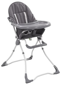 Seggiolone Pappa Per Bambini Grigio E Bianco /