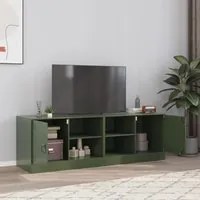 Mobili TV 2 pz Verde Oliva 67x39x44 cm in Acciaio 841700